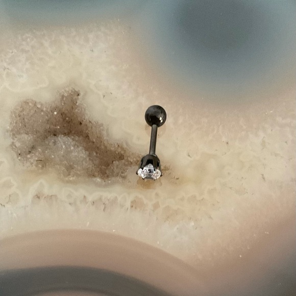 Gunmetal barbell earring cartilage tragus helix nose ring stud conch NEW - Picture 10 of 12